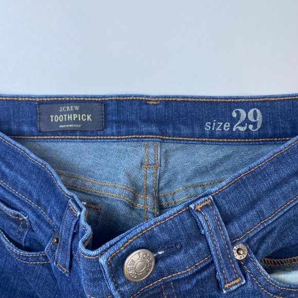 J. Crew, blue Toothpick mid rise skinny jeans, size 8/29 - Picture 5 of 9